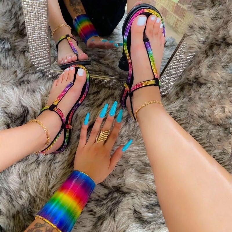 Colorful Rhinestone Sandals