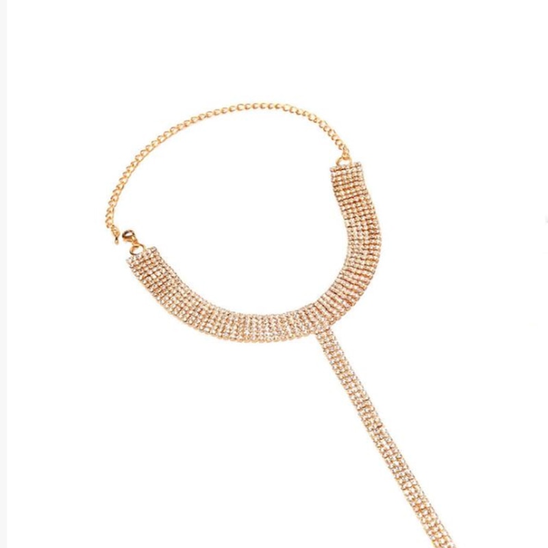 Rhinestone Necklace Waist Link Chain