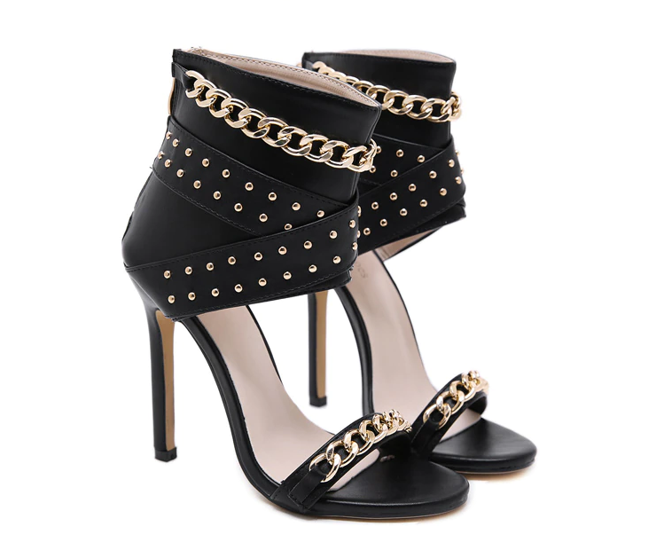 Rivet Metal Sandals – Belle Valoure Couture
