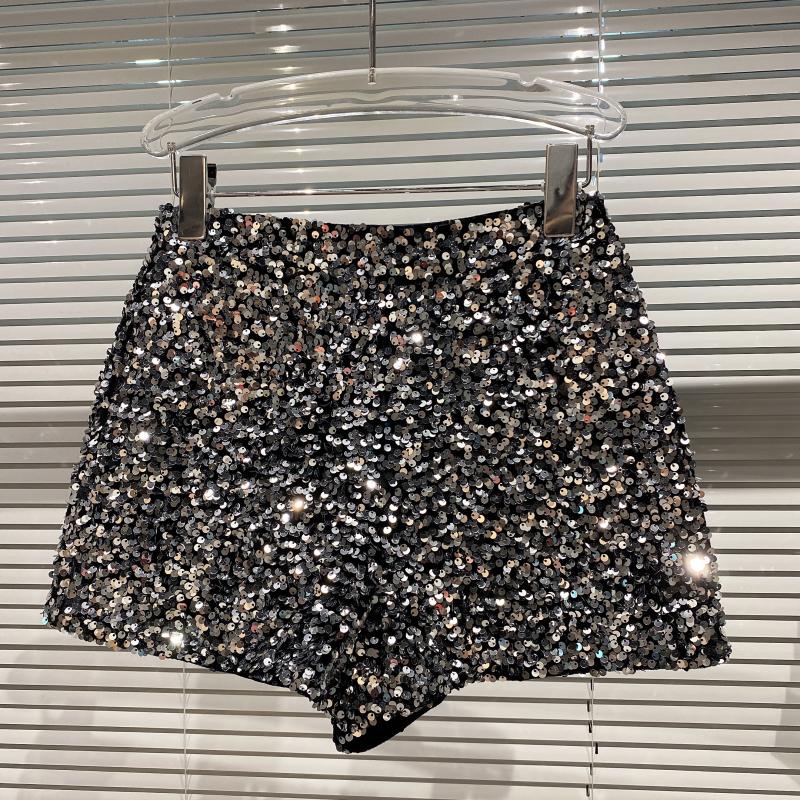 Sequined Velvet Shorts