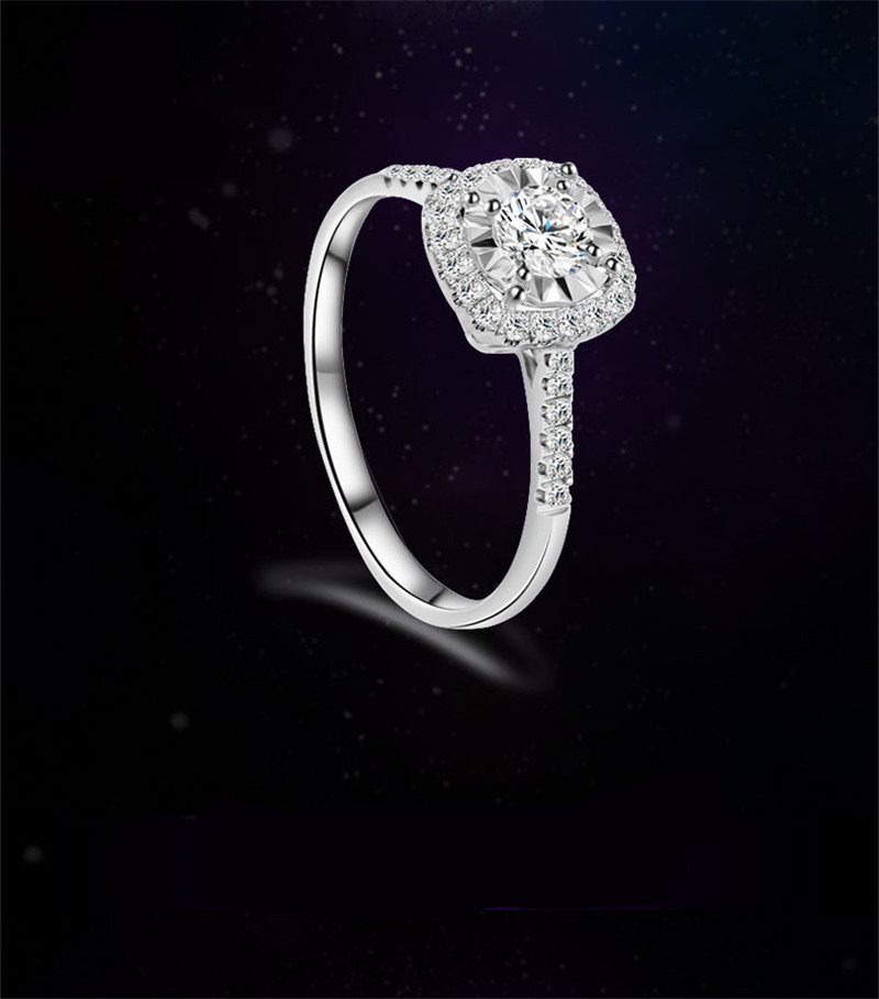 Square Stone Classic Bridal Ring