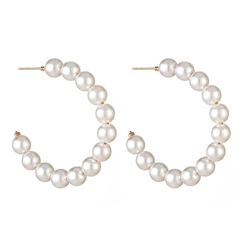 Pearl Big Circle Drop Earrings