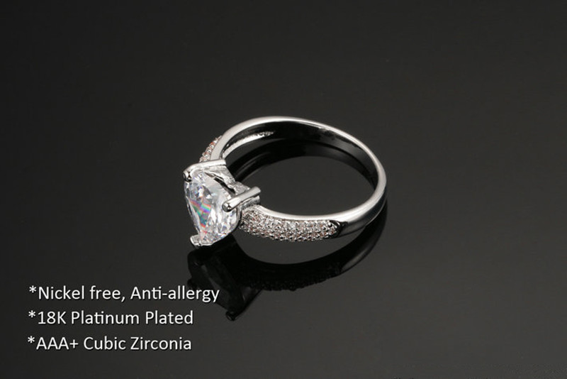 CZ Heart Stone Romantic Ring