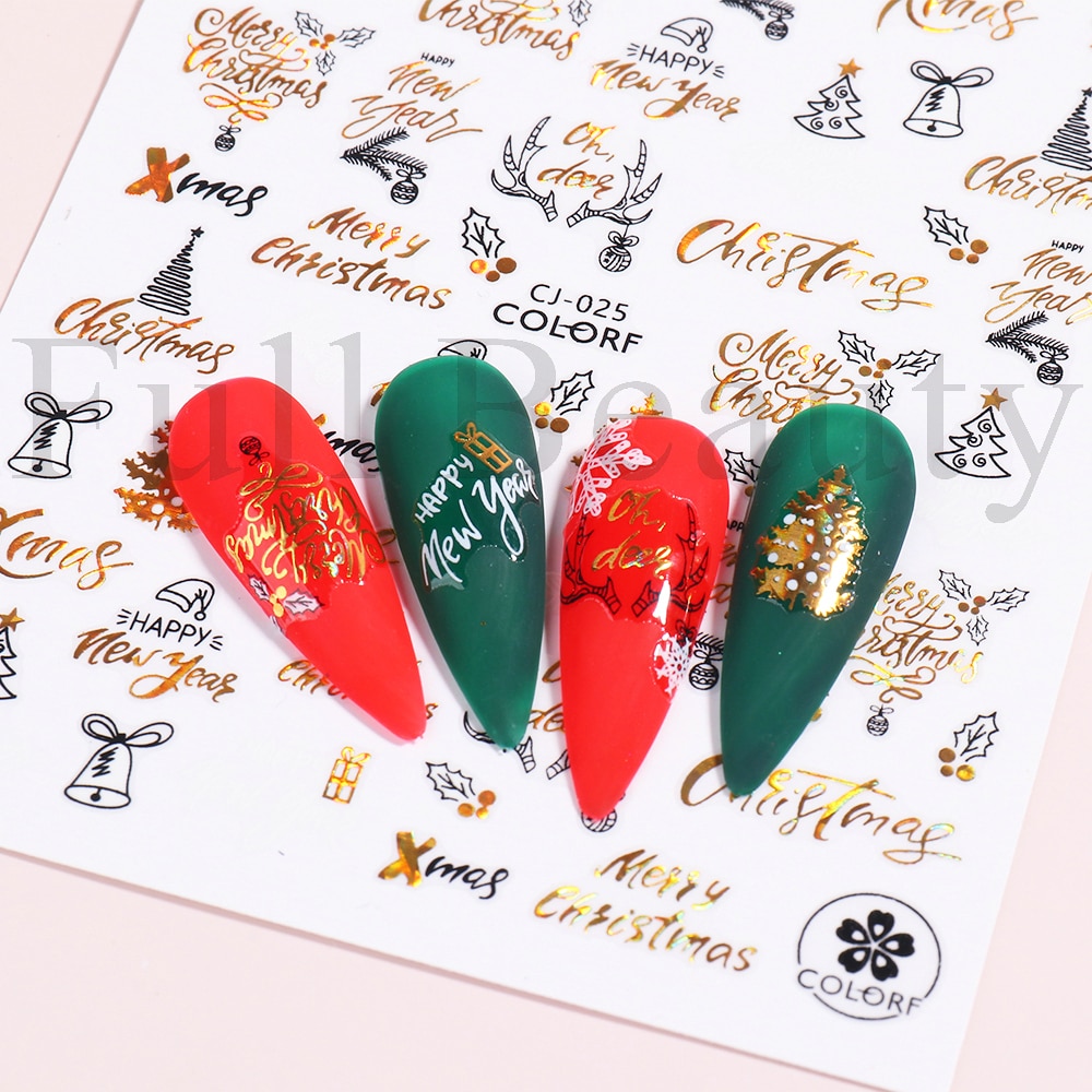 3D Santa Claus Nail Stickers Christmas Decoration