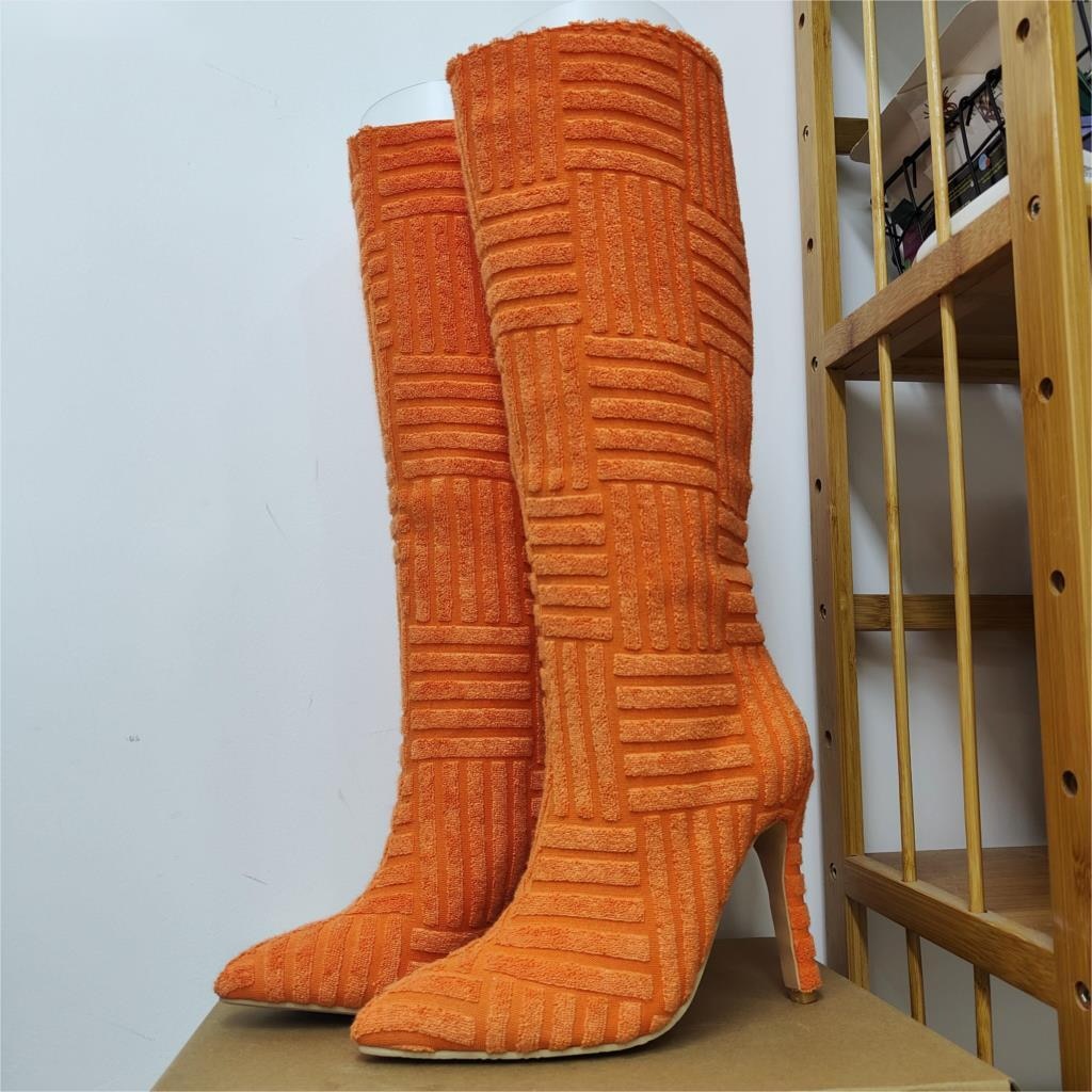 Embossed Knee-High Boots