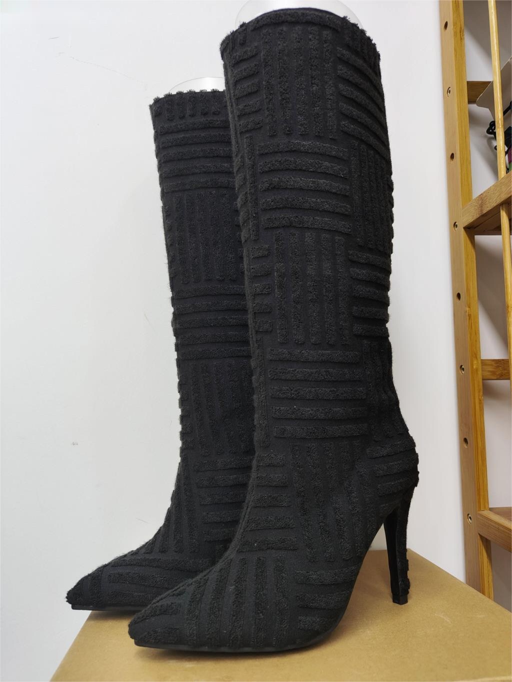 Embossed Knee-High Boots