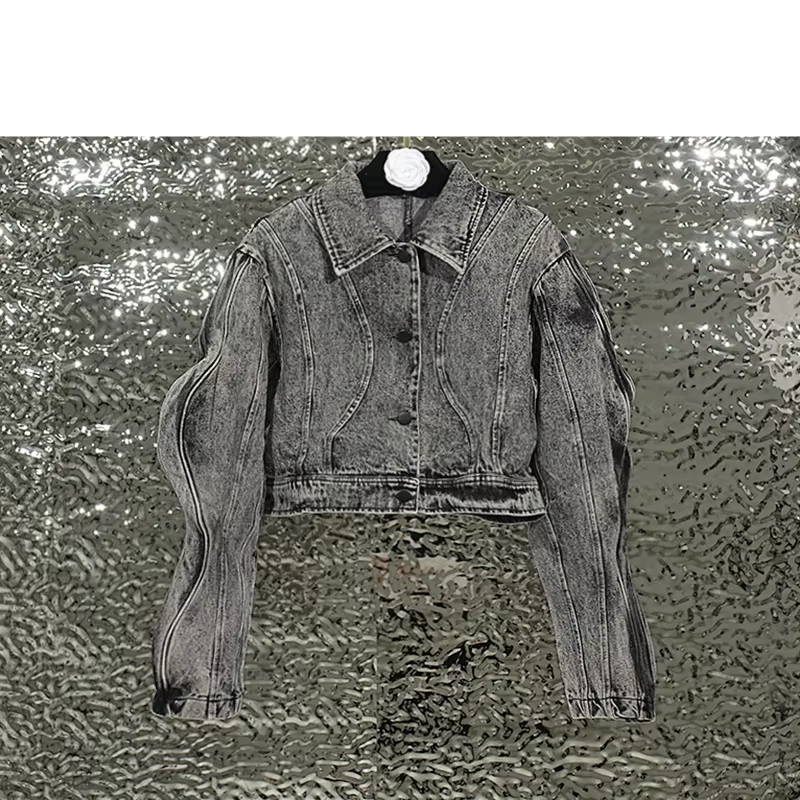 Dimensional Line Denim Coat