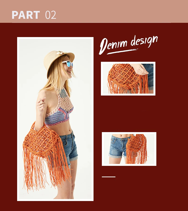 Bohemian Tassel Fishnet Tote Bag