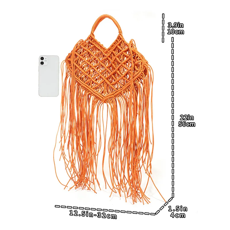 Bohemian Tassel Fishnet Tote Bag
