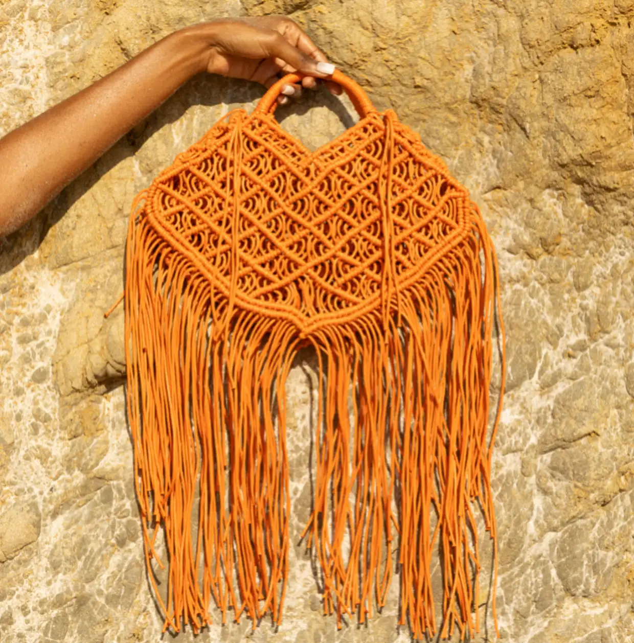 Bohemian Tassel Fishnet Tote Bag