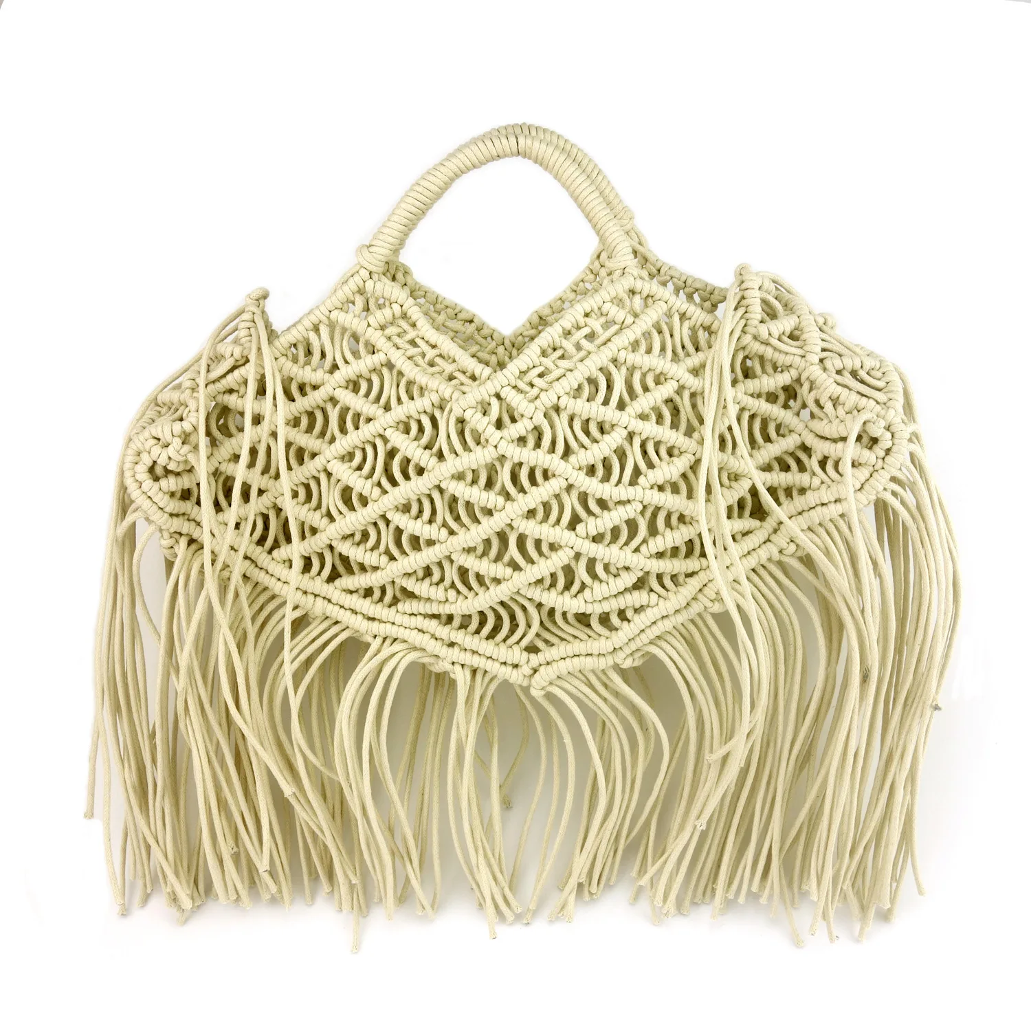 Bohemian Tassel Fishnet Tote Bag