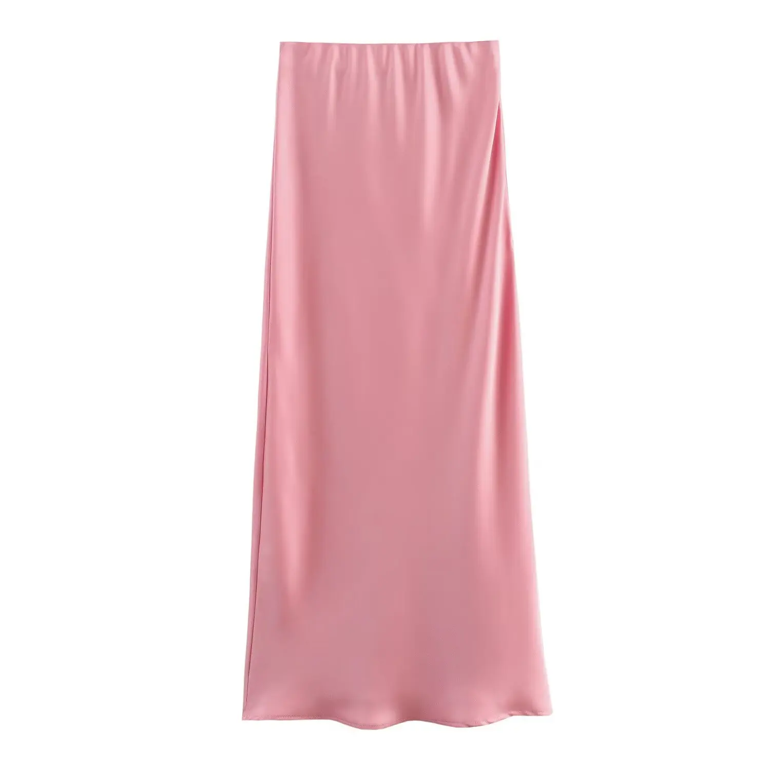 Soft Satin Long Elastic Waist Skirt