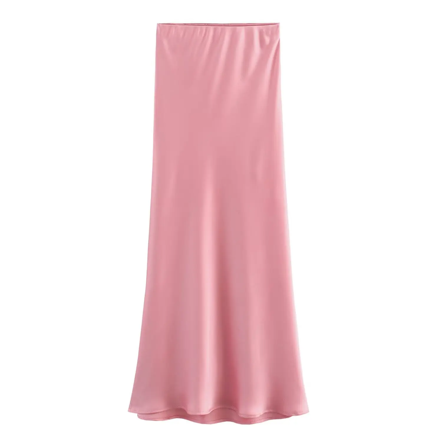 Soft Satin Long Elastic Waist Skirt