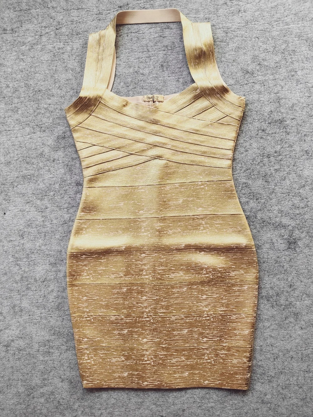 Gold Corset Maxi Bandage Dress
