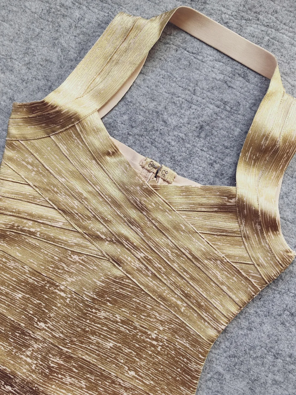 Gold Corset Maxi Bandage Dress