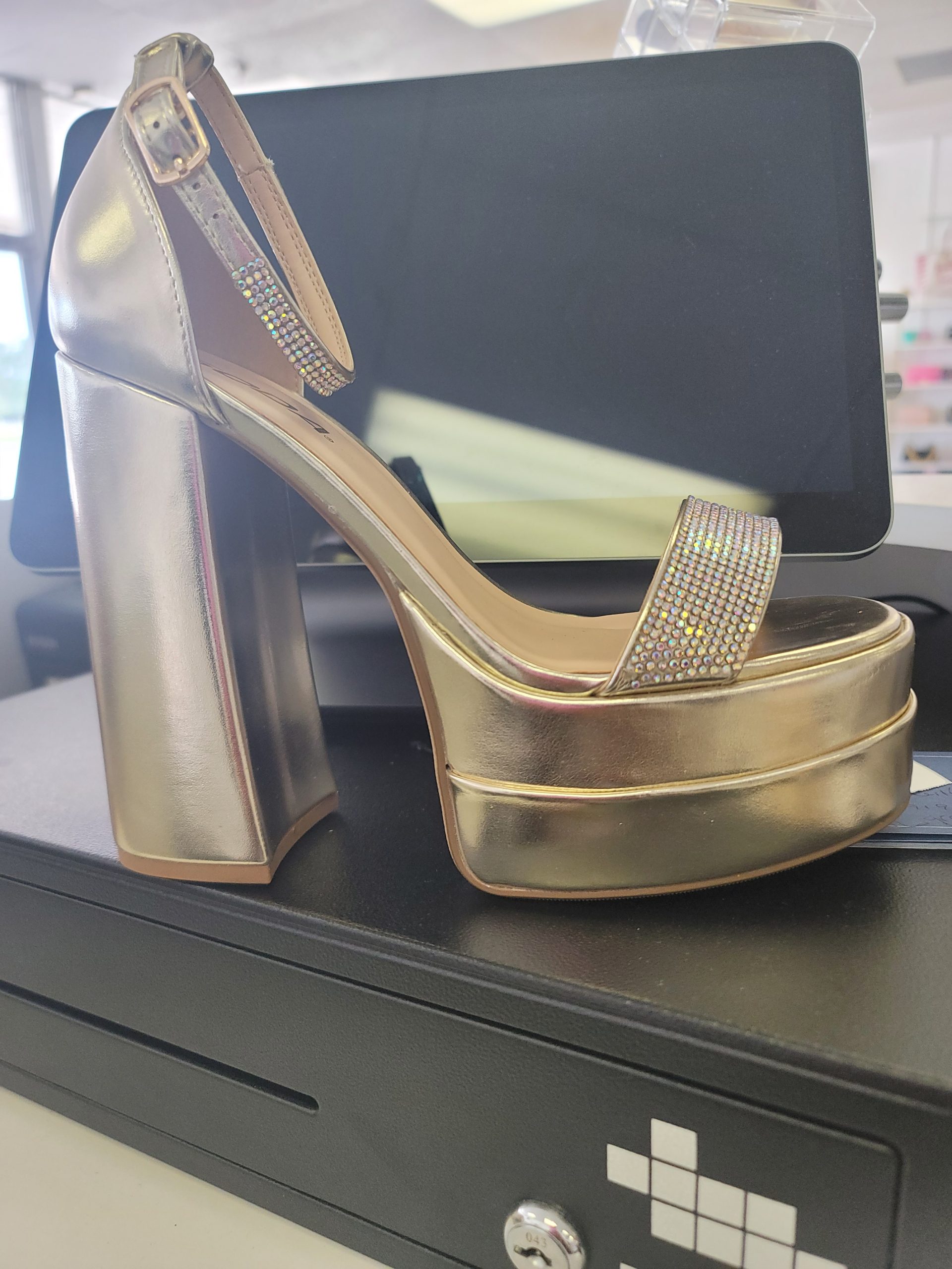 Gold Rhinestone Sandals