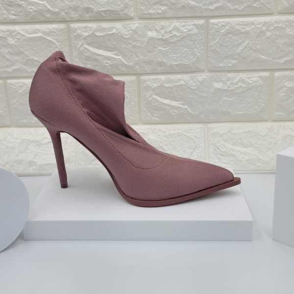 Metallic Pink Spandex Sock Boots