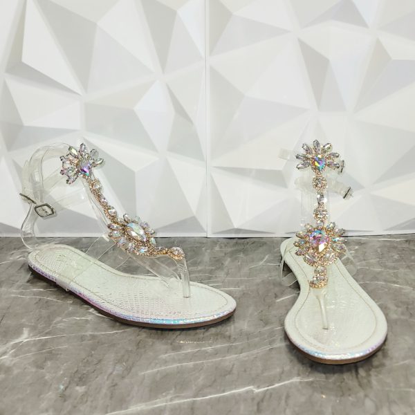Iridescent Rhinestone Sandals