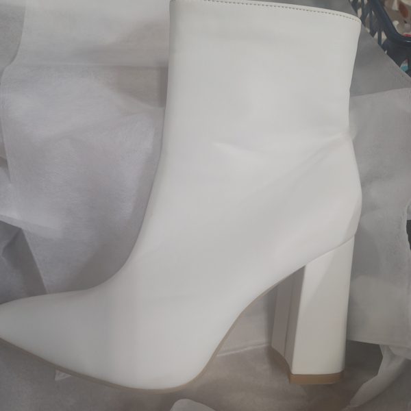 White Leather Ankle Boots