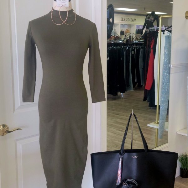 Olive Green Long Sleeve Dress