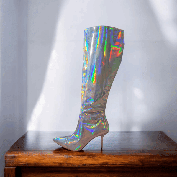 Holographic Thigh High Boots