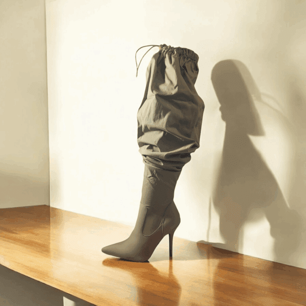 Olive Green Adjustable Knee High Boots