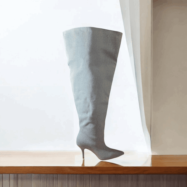 Wide Top Denim Boots