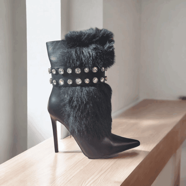Jeweled Fur Boots