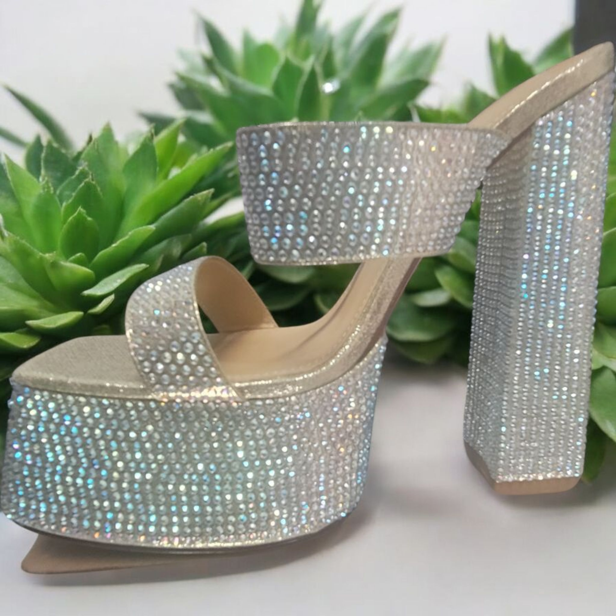 Platform Rhinestone Sandals