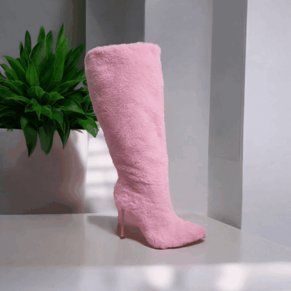 Tall Fur Pinky Boots