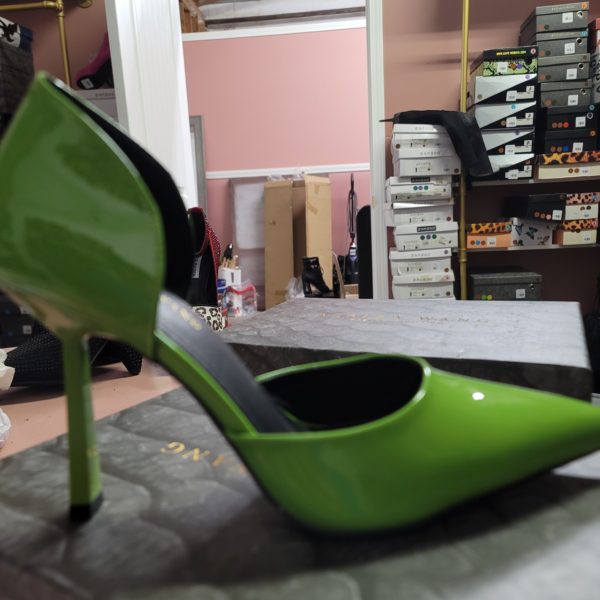 Lime Open Heels